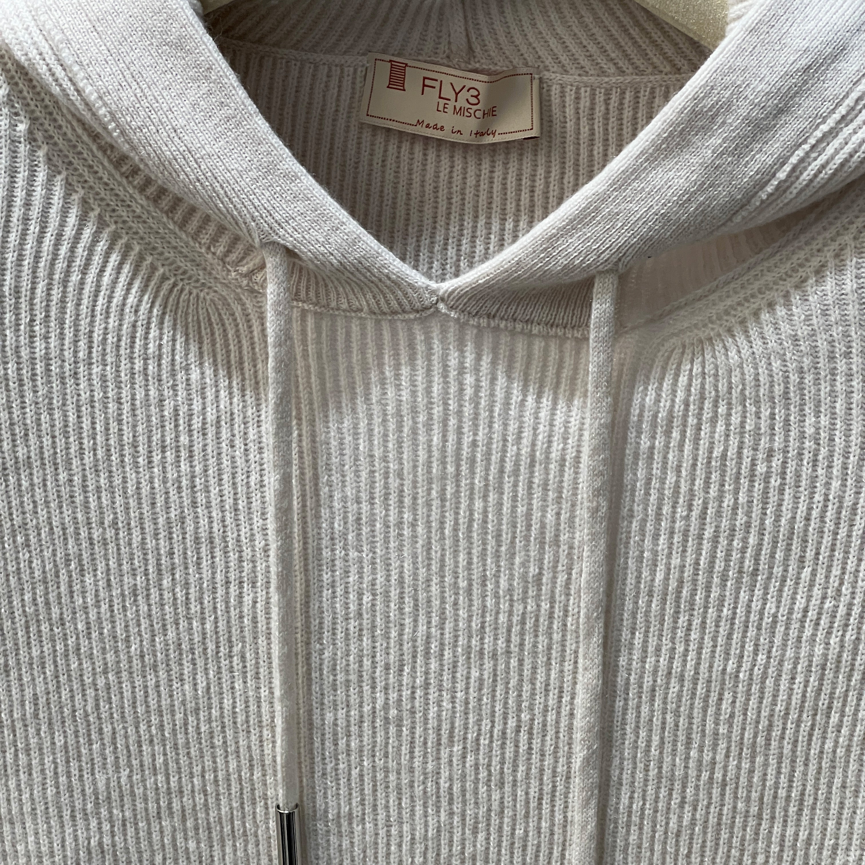 VIRGIN WOOL/CASHMERE HOODED SWEATSHIRT - BLANCO