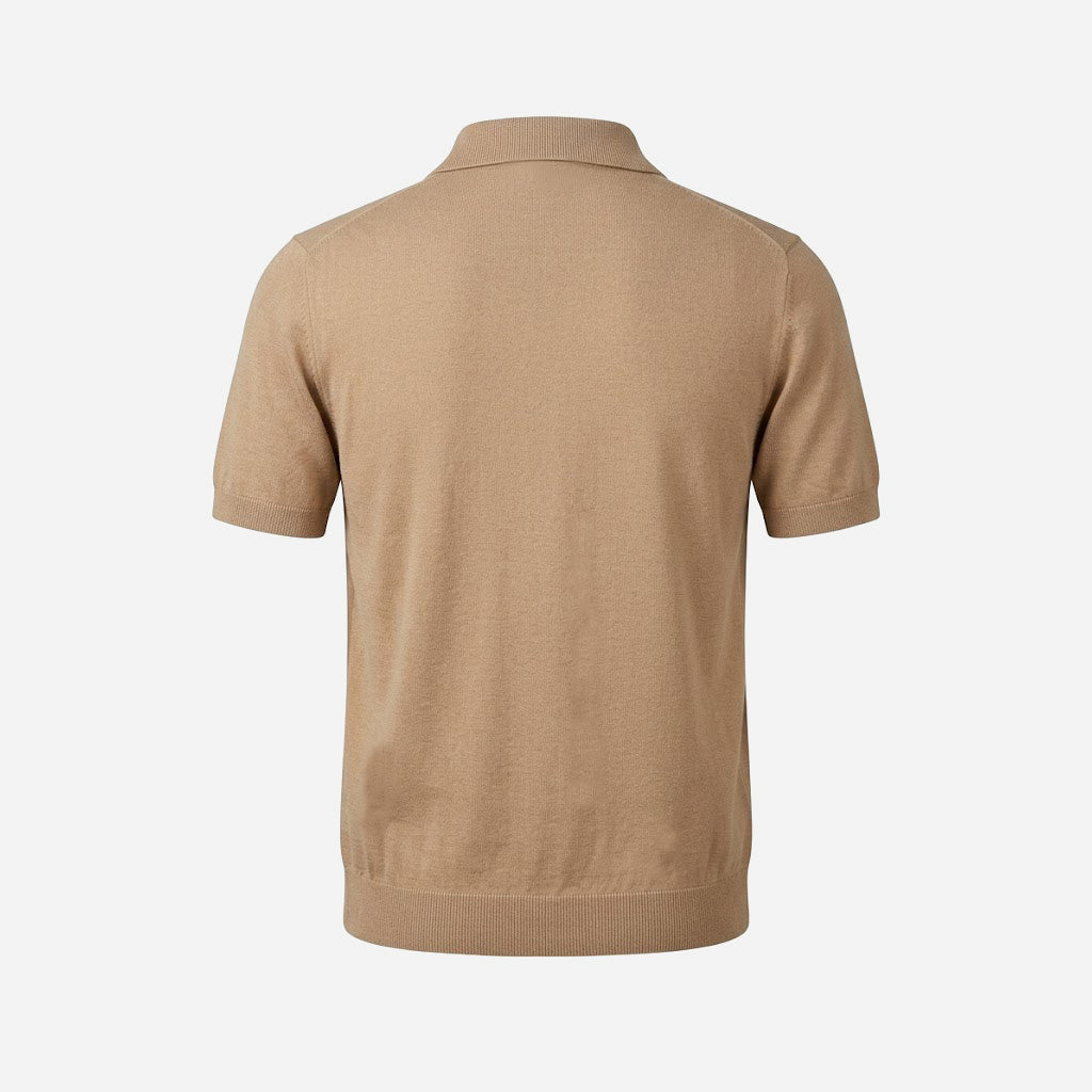 JOHNNY COLLAR  POLO SHIRT - CHAMPAGNE