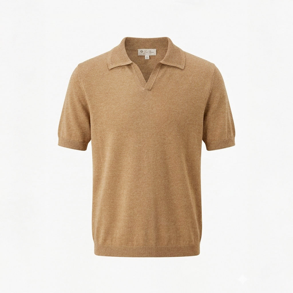 JOHNNY COLLAR  POLO SHIRT - CHAMPAGNE