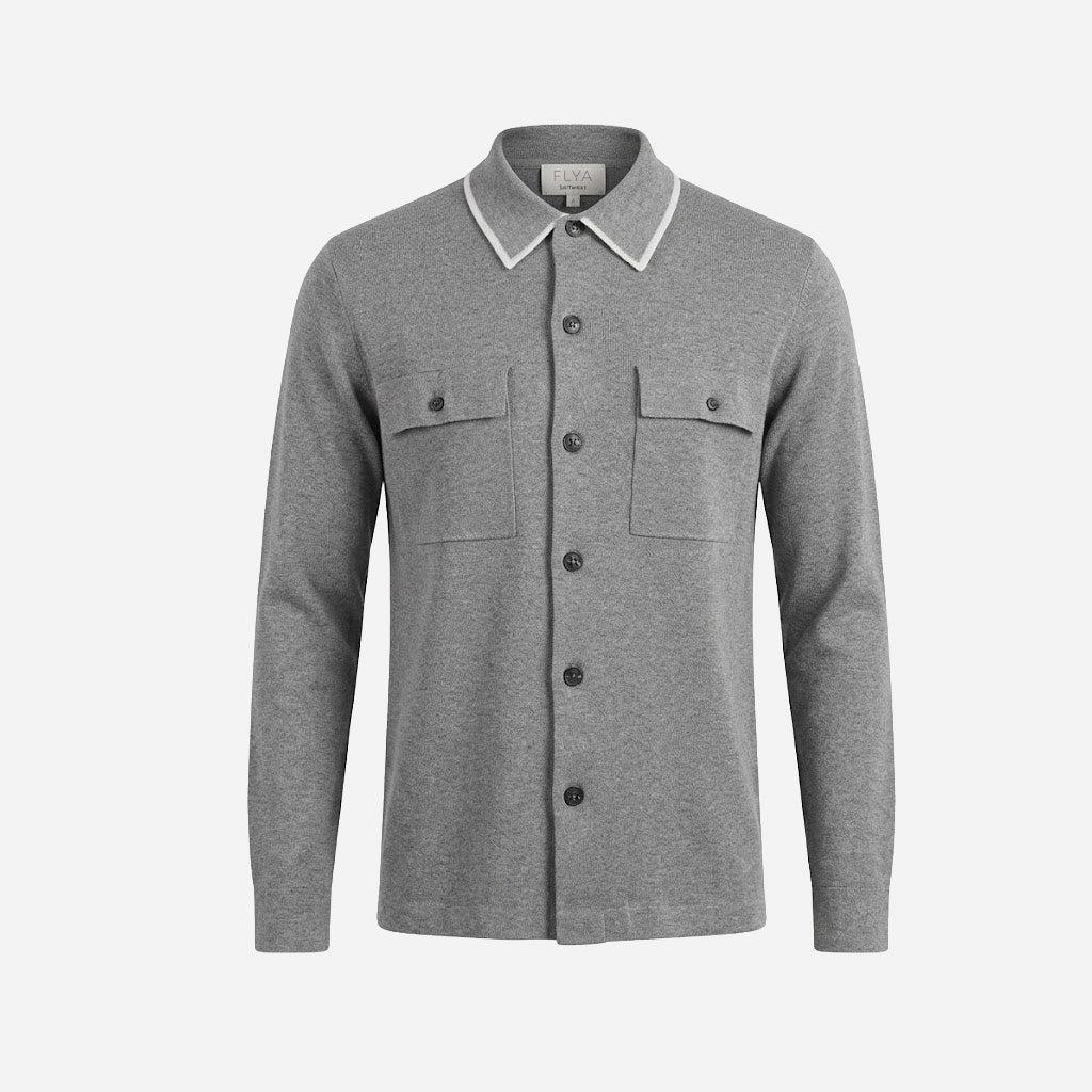 BUTTON DOWN OVERSHIRT - ARGILLA