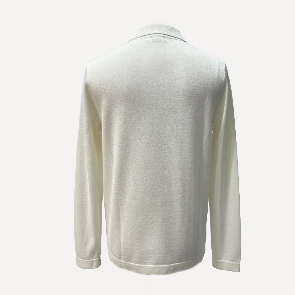 VIRGIN WOOL SKIPPER POLO - WHITE