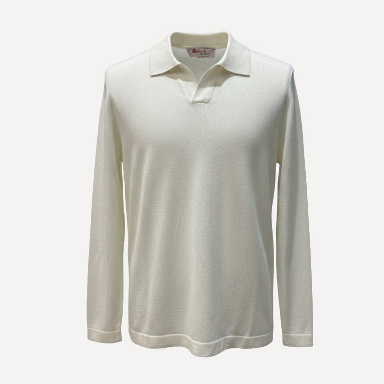 VIRGIN WOOL SKIPPER POLO - WHITE