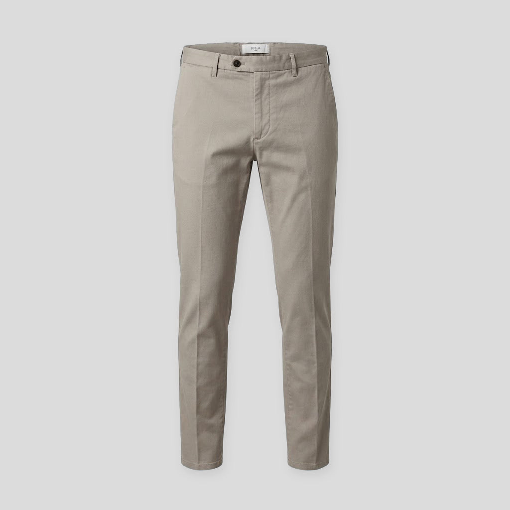 NAVIGLIO CHINO TROUSERS - GREY BROWN