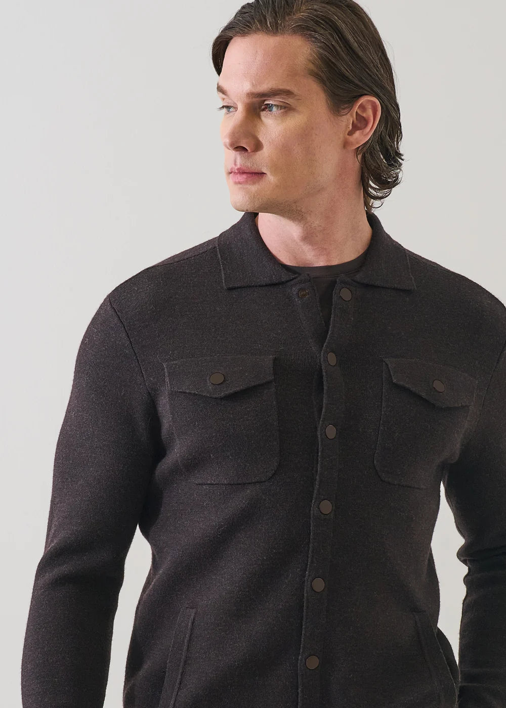 MILANO STITCH OVERSHIRT - BROWN