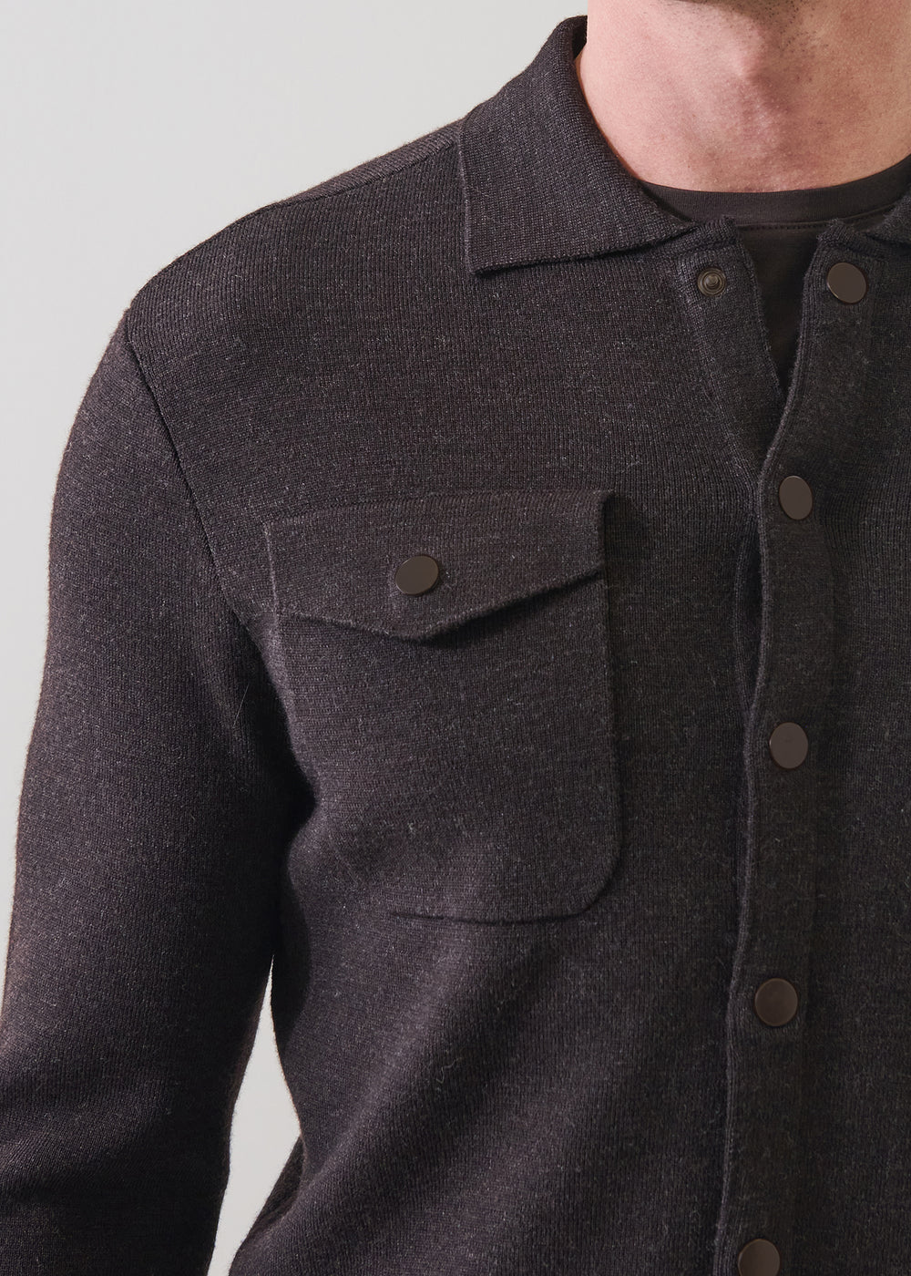 MILANO STITCH OVERSHIRT - BROWN