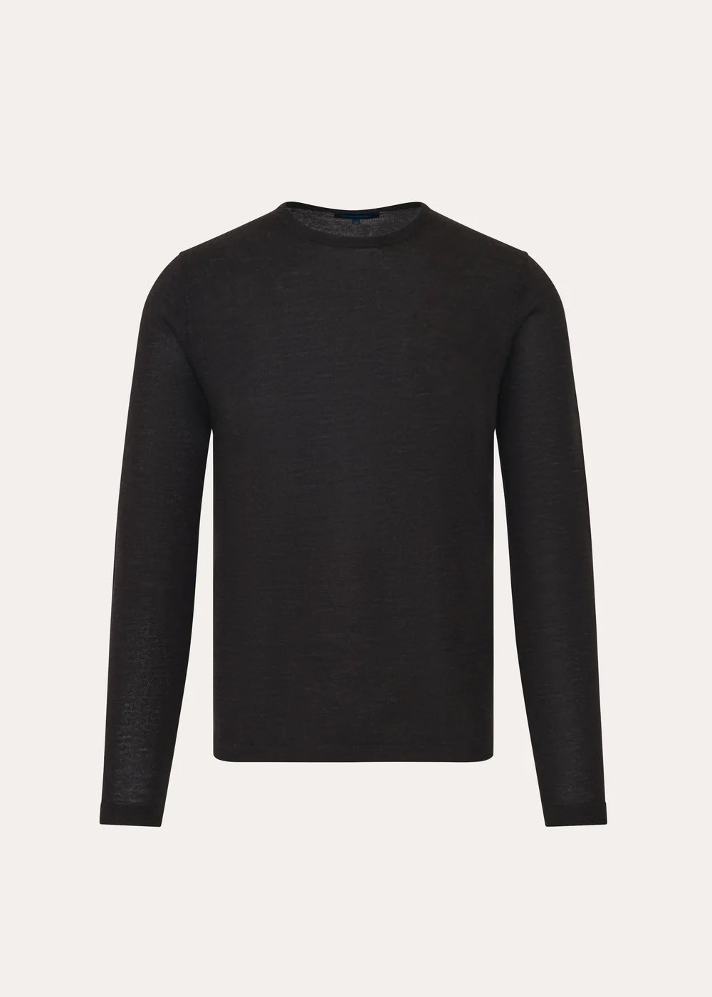 EXTRA FINE MERINO WOOL CREWNECK - BROWNIE