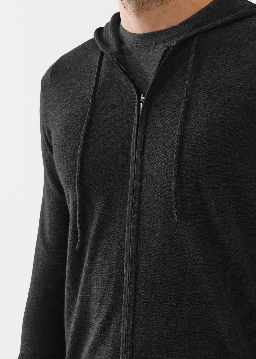 FULL ZIP HOODIE - BLACK