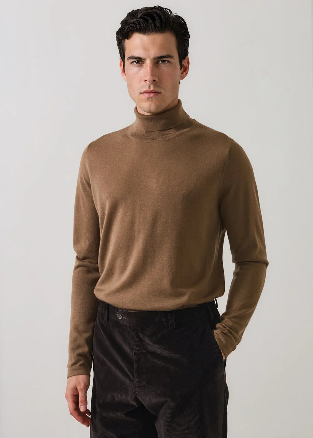 MERINO WOOL TURTLENECK - CINNAMON