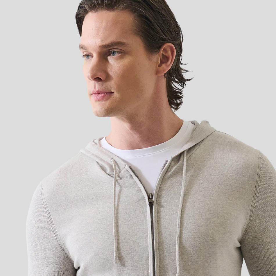 FULL ZIP HOODIE - FEATHER