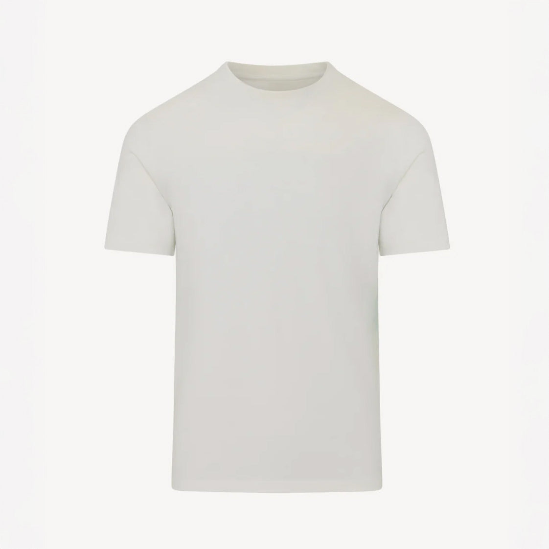 ORGANIC PIMA COTTON HIGH NECK T-SHIRT -  VANILLA
