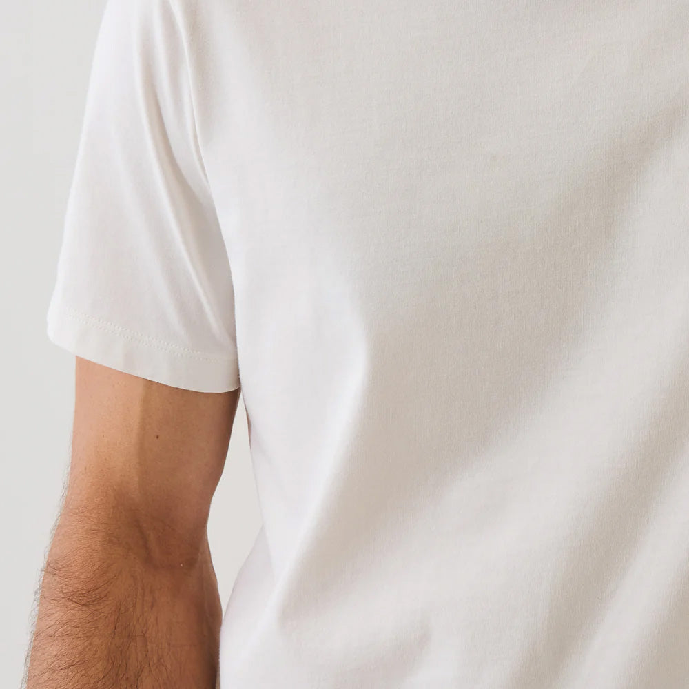 ORGANIC PIMA COTTON HIGH NECK T-SHIRT -  VANILLA