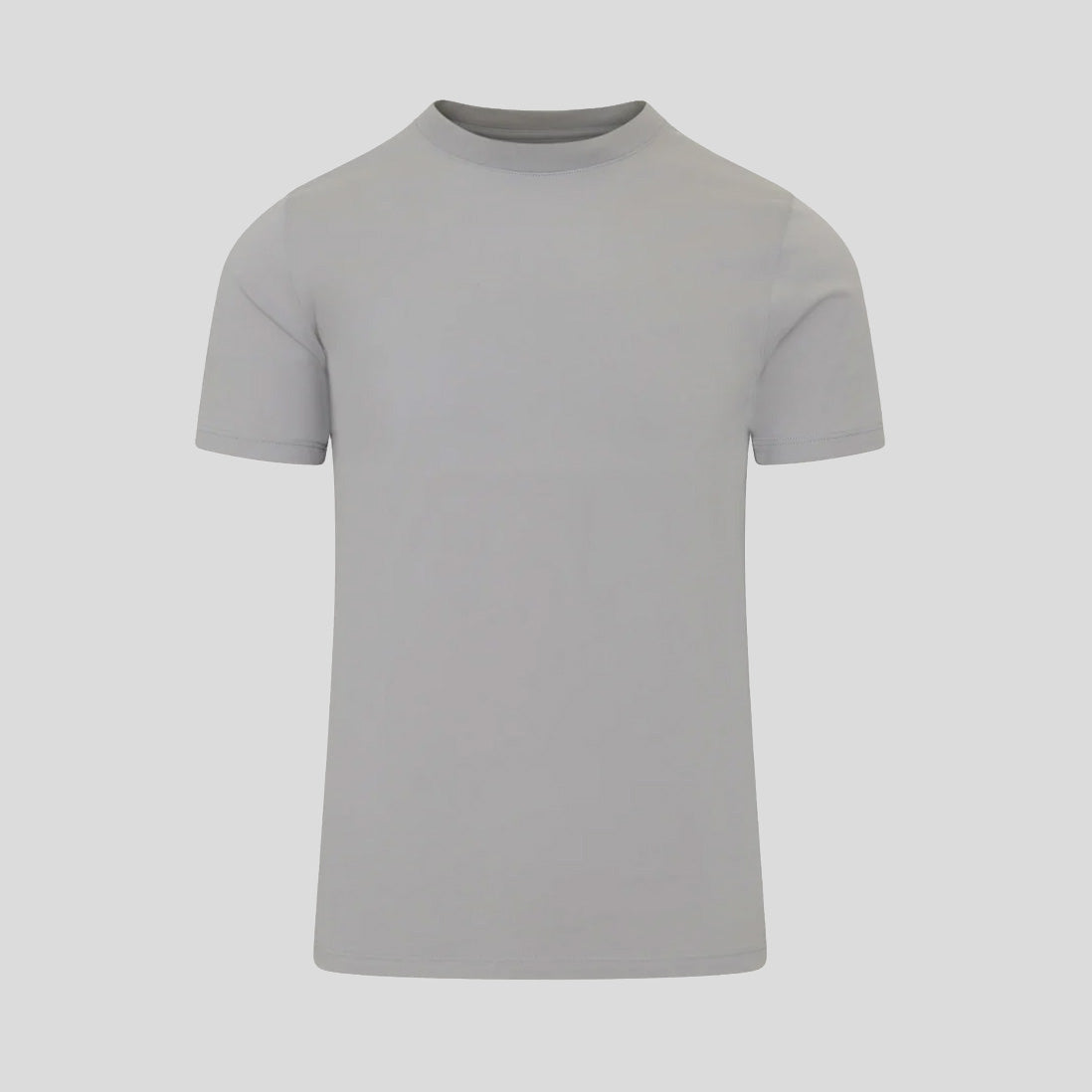 ORGANIC PIMA COTTON HIGH NECK T-SHIRT - PEWTER