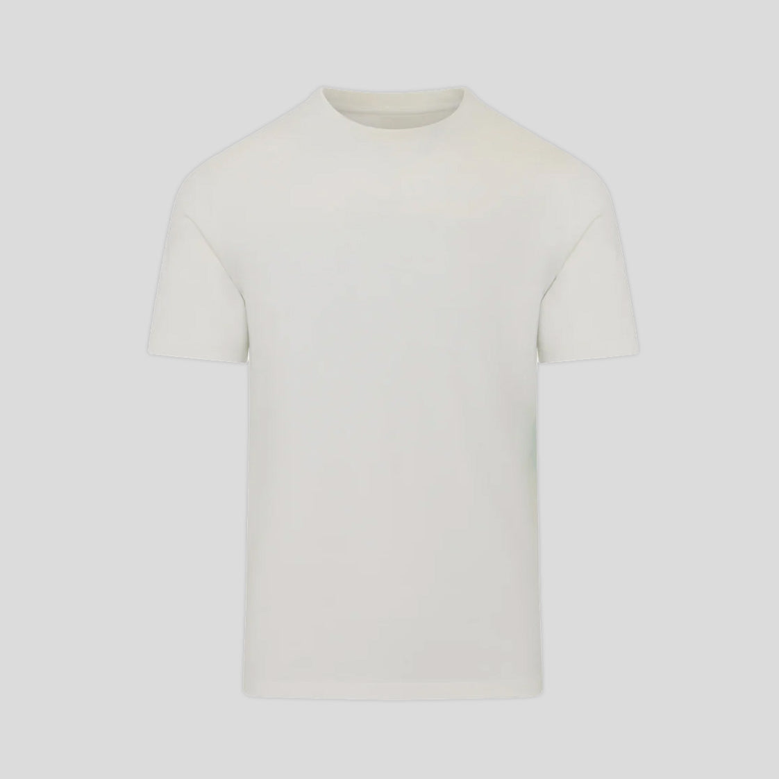ORGANIC PIMA COTTON HIGH NECK T-SHIRT -  VANILLA