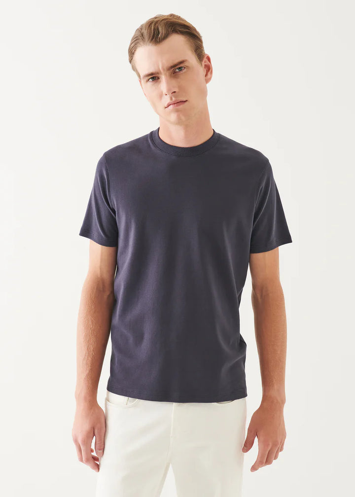 T-Shirt en coton pima stretch brossé - DARK NAVY