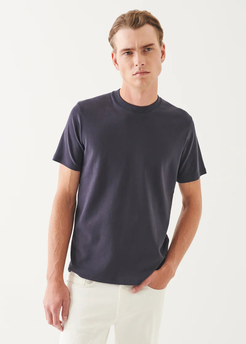 T-Shirt en coton pima stretch brossé - DARK NAVY