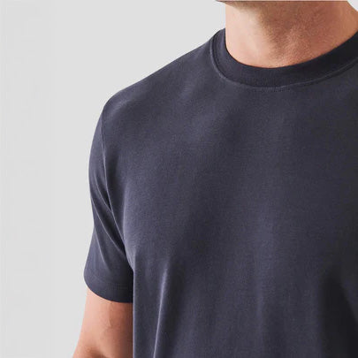 PIMA COTTON STRETCHED BRUSHED T-SHIRT - DARK NAVY