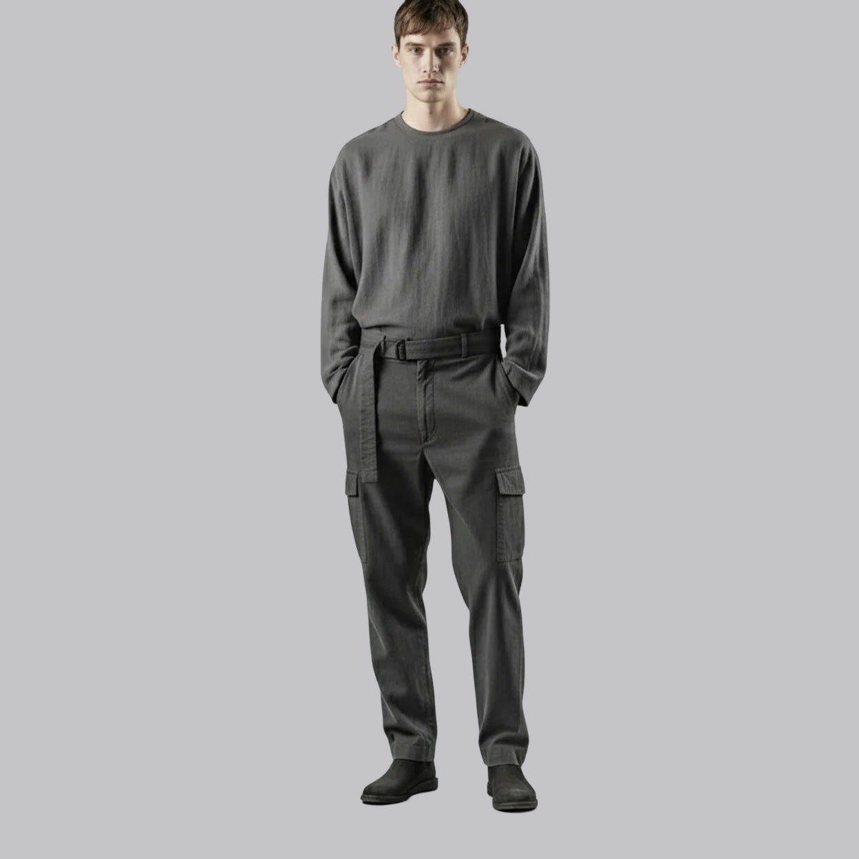 HANNES ROETHER DRAWSTRING TROUSERS - ALIEN