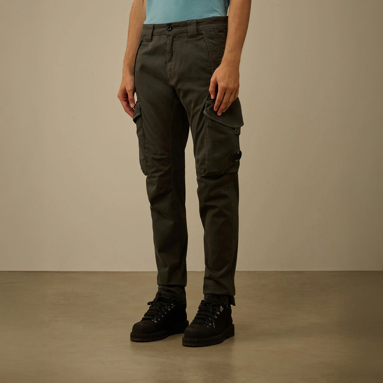 SATEEN CARGO PANTS - DARK SHADOW