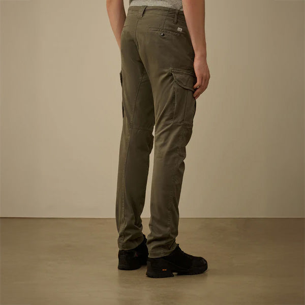 SATEEN CARGO PANTS - GUN METAL