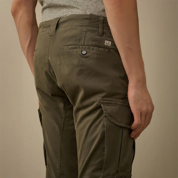 SATEEN CARGO PANTS - GUN METAL