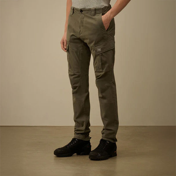 SATEEN CARGO PANTS - GUN METAL