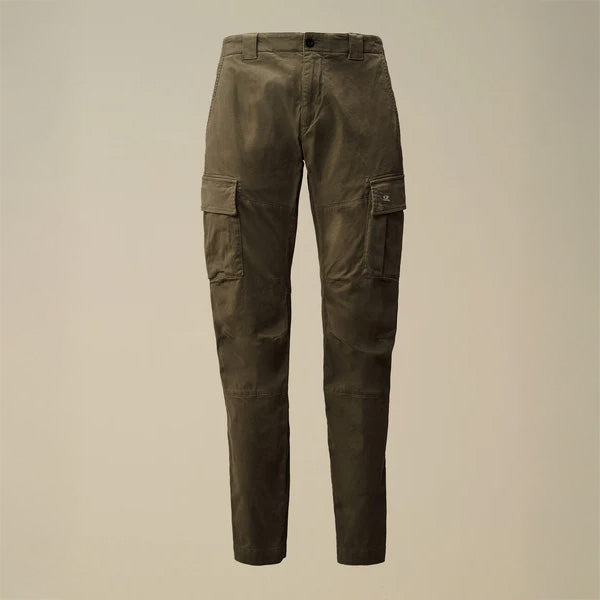 SATEEN CARGO PANTS - GUN METAL
