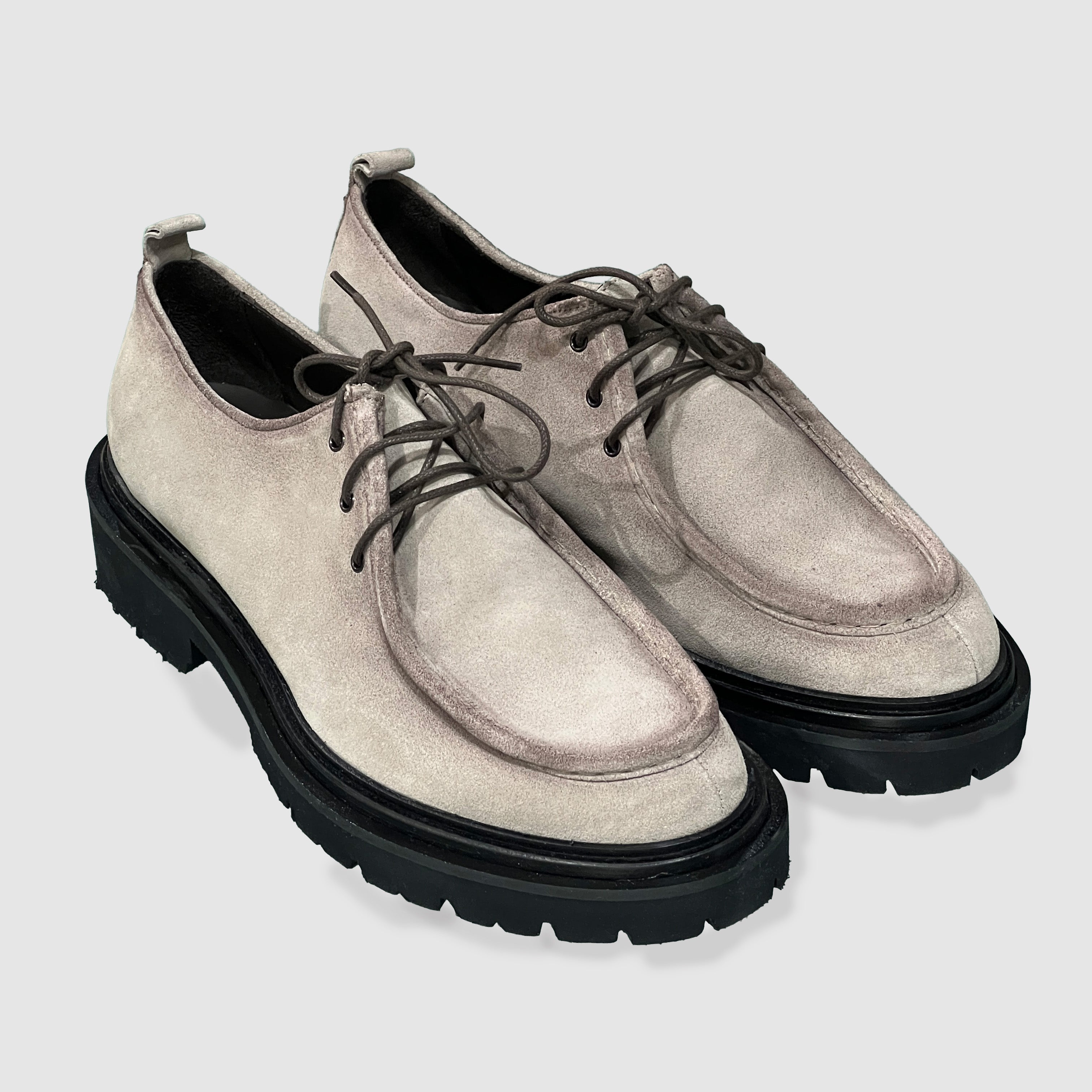 AIR BRUSHED SUEDE LACE-UP  - MUD