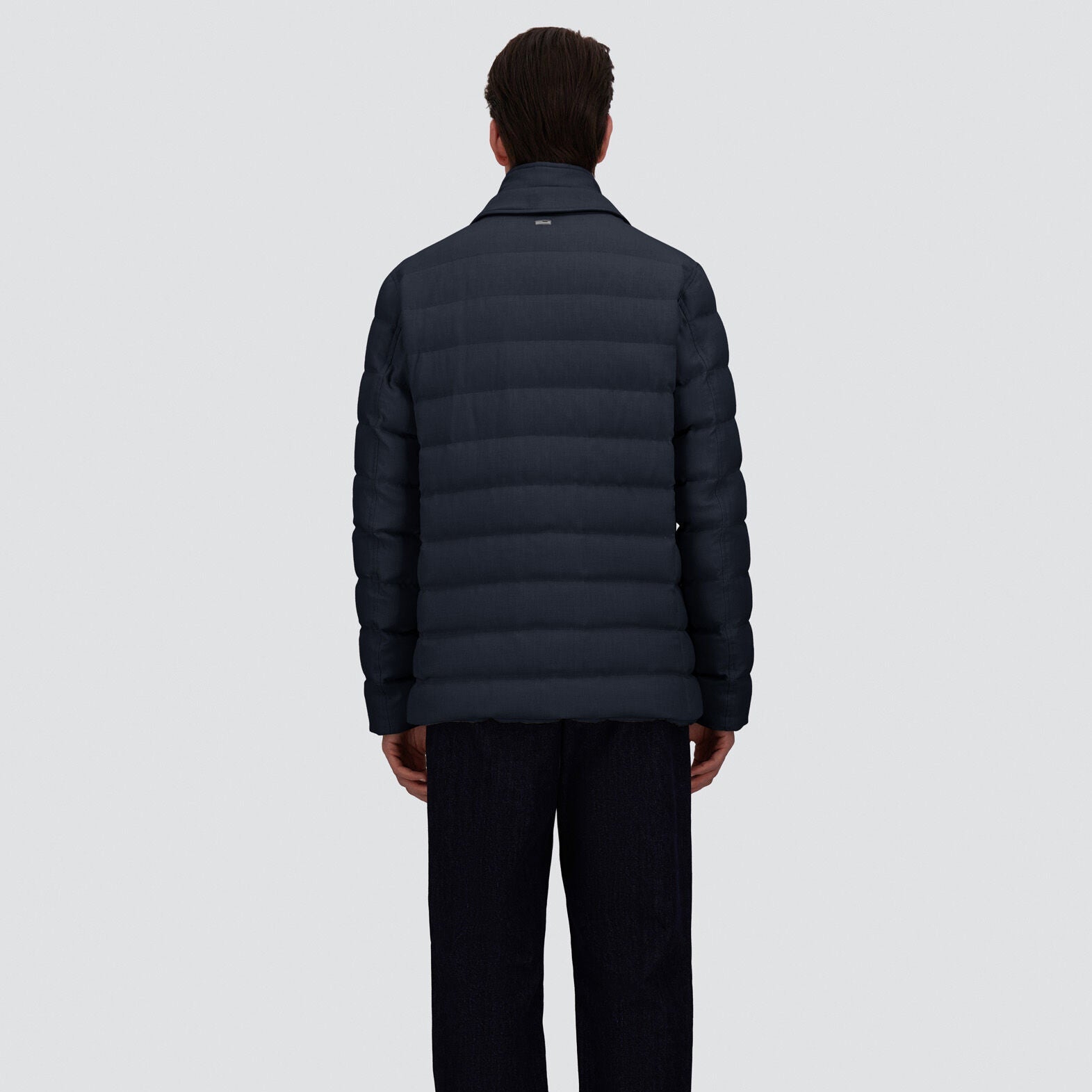 WOOL-BLEND SUEDE-EFFECT BLAZER - NAVY