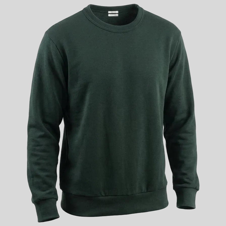 WOOL CREW NECK - DARK GREEN