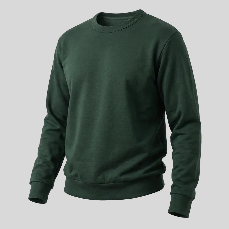 WOOL CREW NECK - DARK GREEN