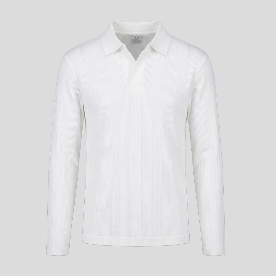 LONG-SLEEVE POLO - WHITE