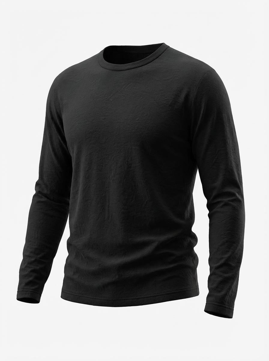 LONG SLEEVE GAUZE COTTON - BLACK