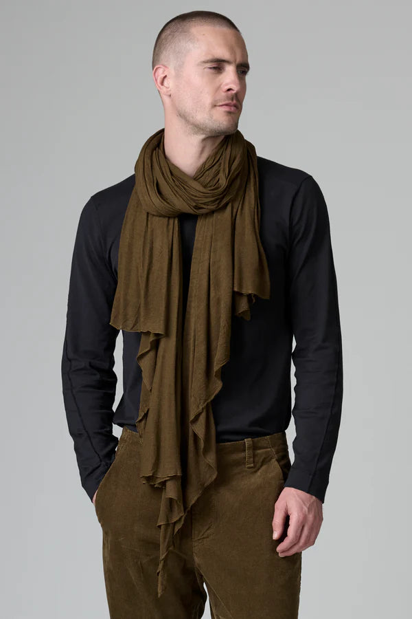 MUSTARD PLAIN KNIT VISCOSE SCARF