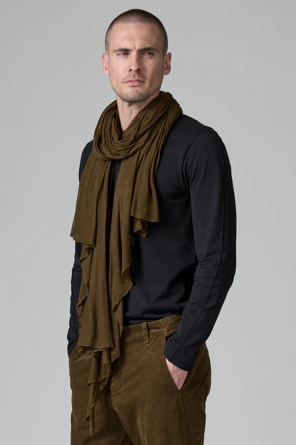 MUSTARD PLAIN KNIT VISCOSE SCARF