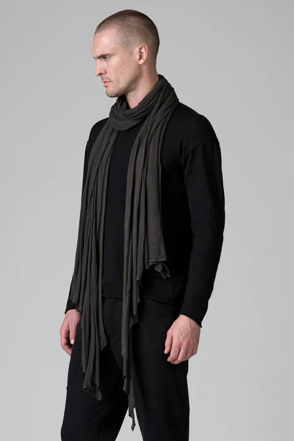 ÉCHARPE EN VISCOSE TISSUÉE UNIE MARRON