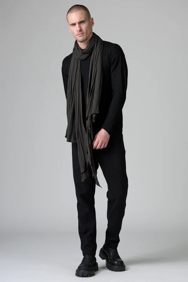 ÉCHARPE EN VISCOSE TISSUÉE UNIE MARRON