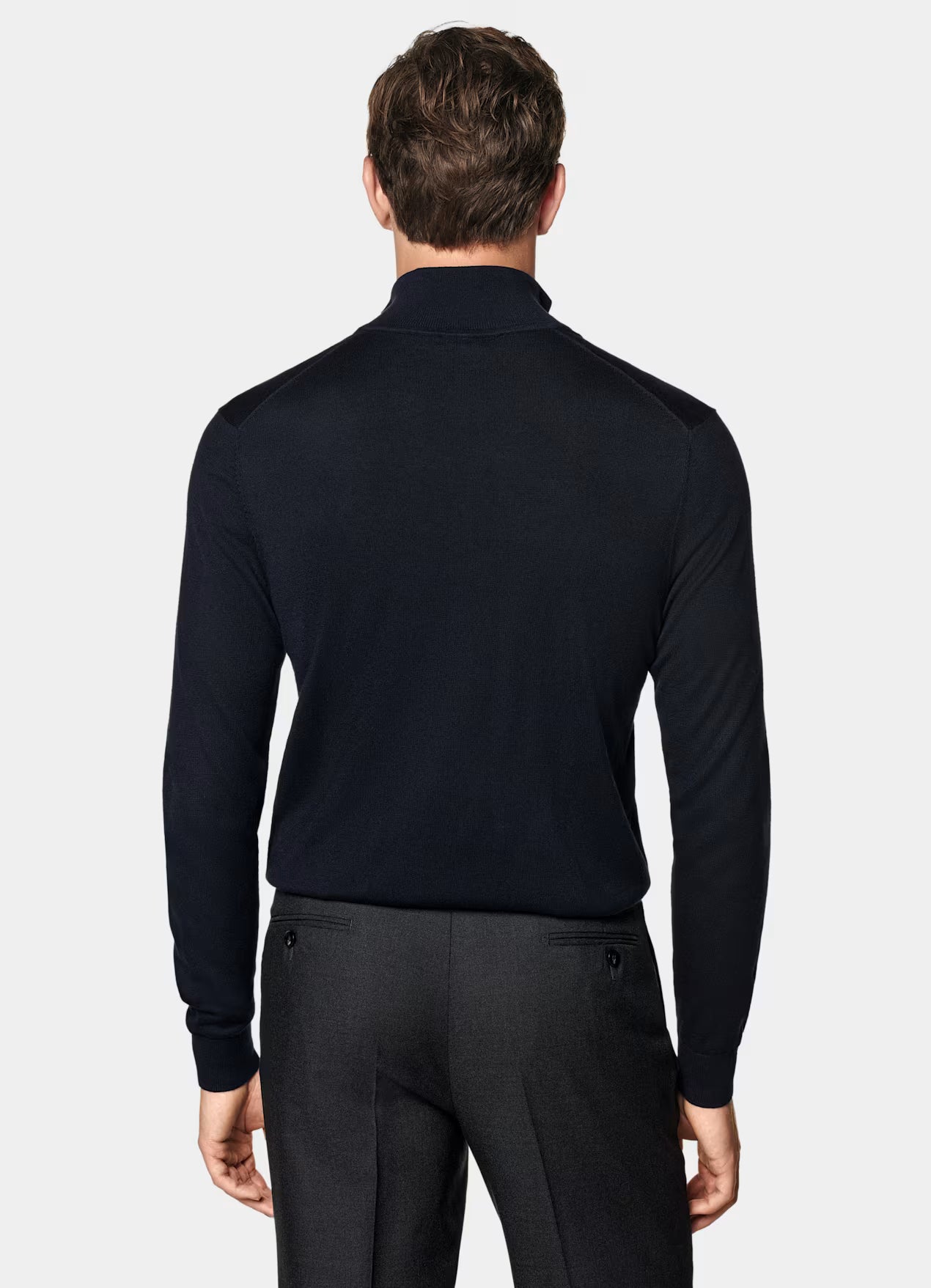 FILIPPA K RIBBED WOOL HALF ZIP SWEATER