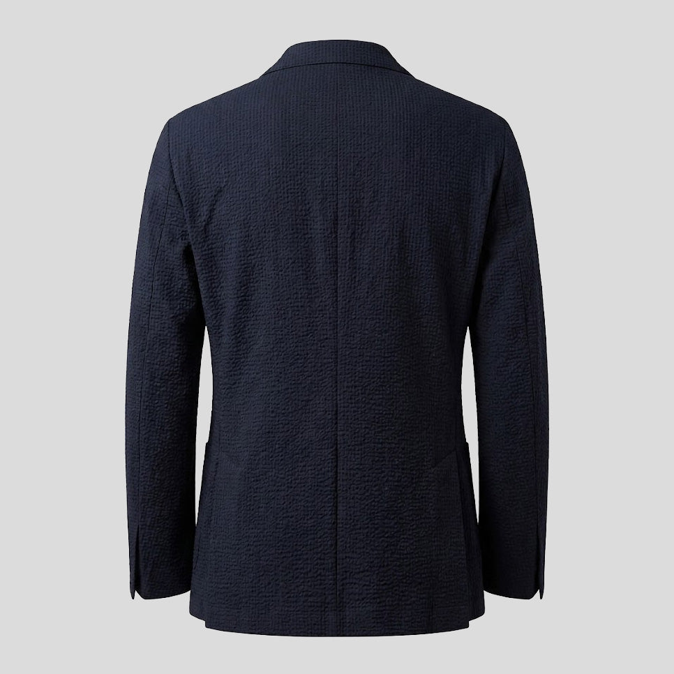 SEERSUCKER TECH SPORT JACKET - NAVY BLUE
