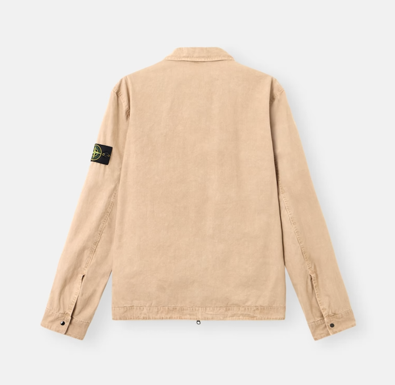 BRUSHED ORGANIC COTTON ZIP-UP OVERSHIRT - DESERT