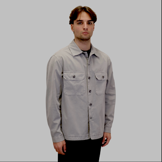 XACUS PURE COTTON OVERSHIRT - GREY