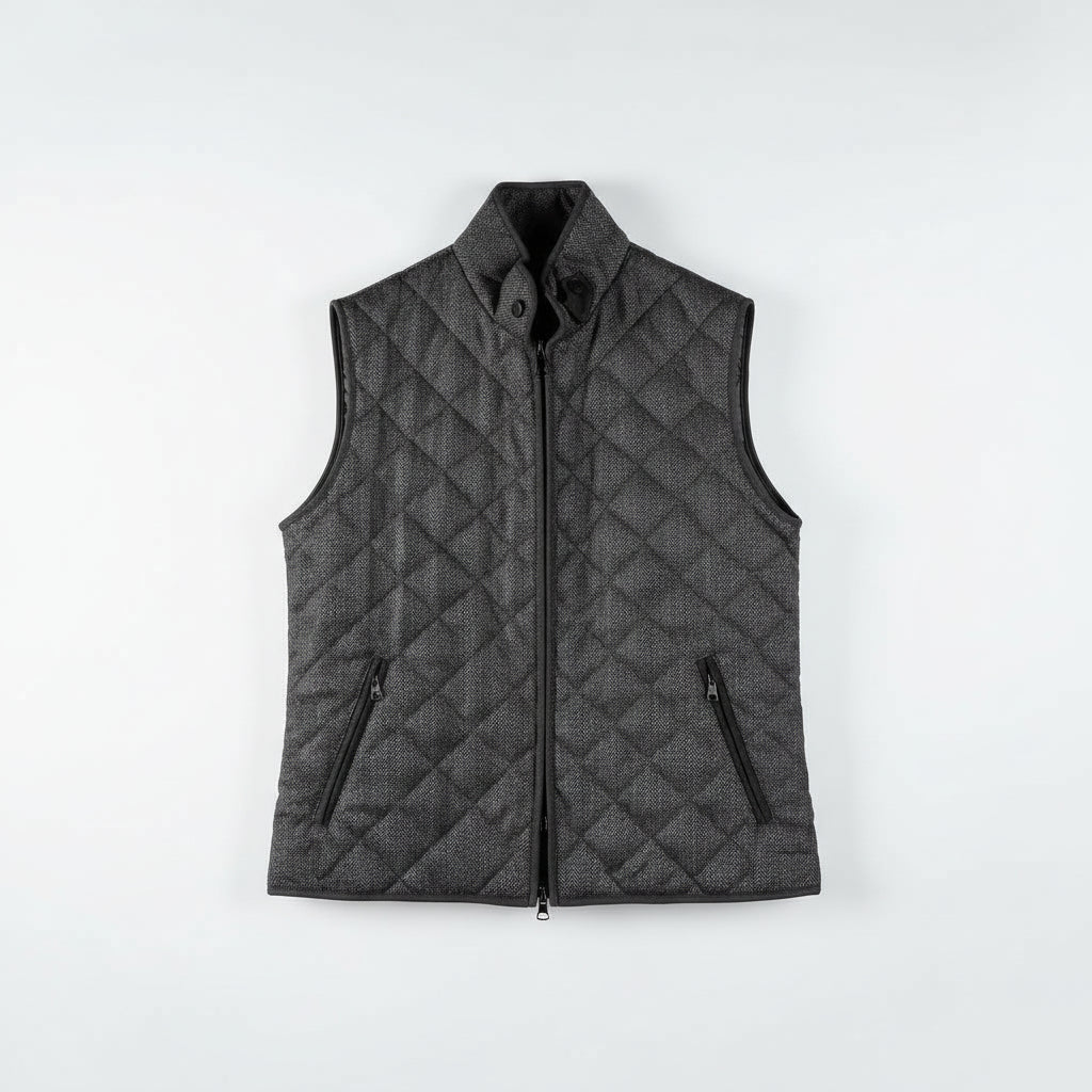 THEO - CHARCOAL HERRINGBONE VEST