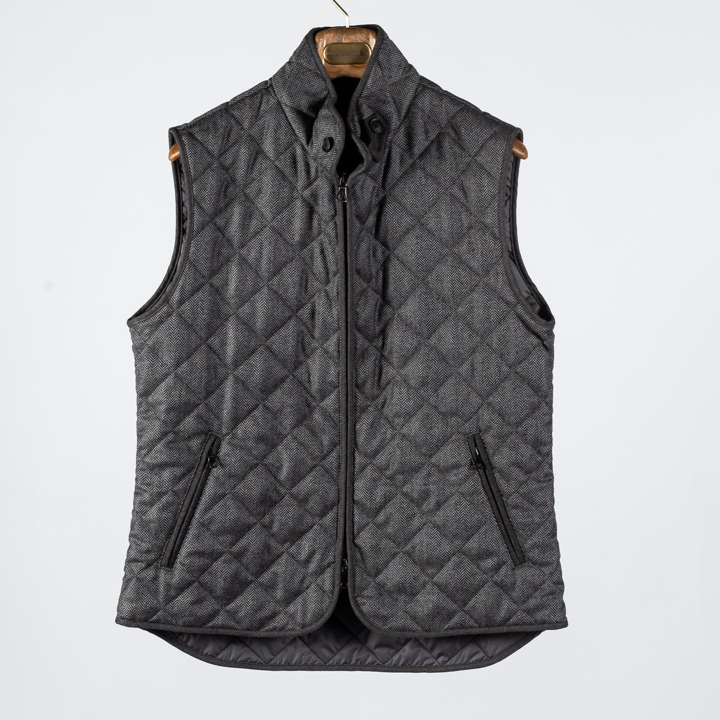 THEO - CHARCOAL HERRINGBONE VEST