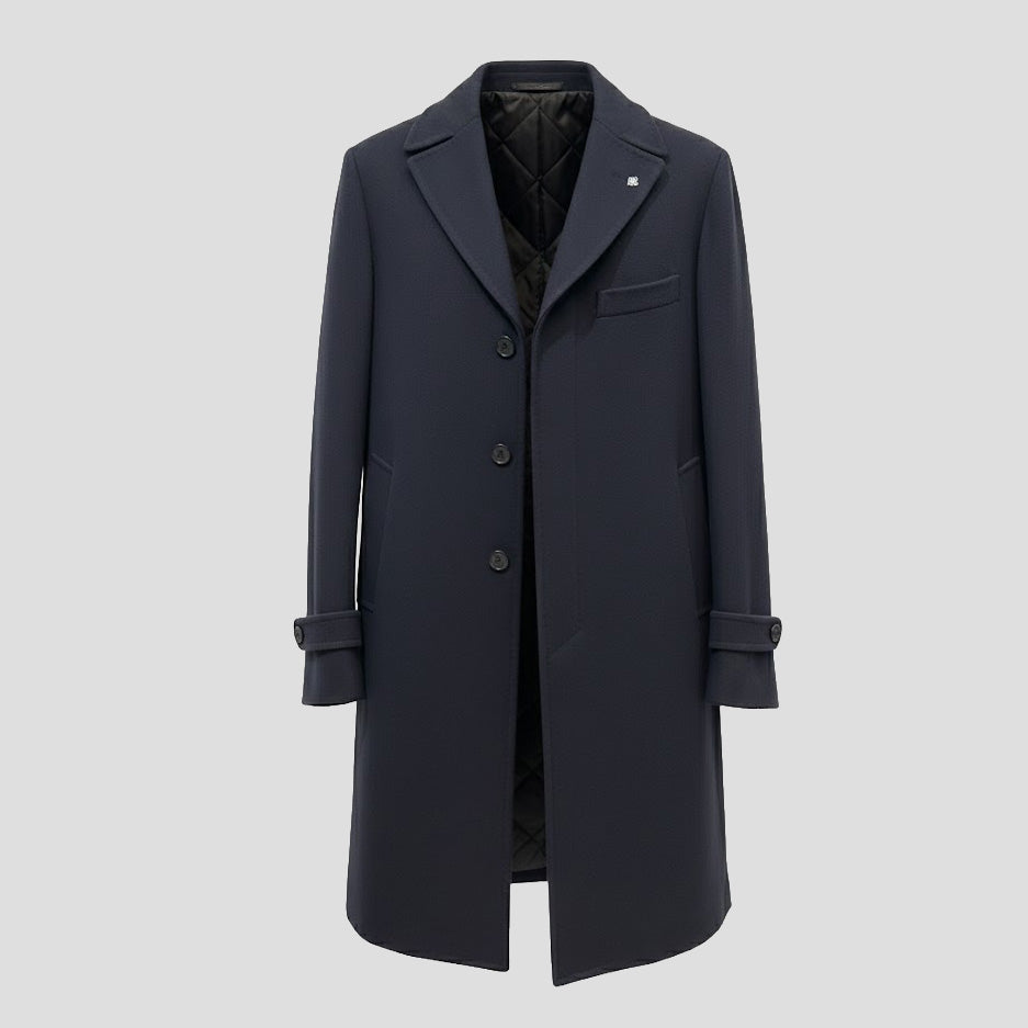 THOMAS WOOL BLEND COAT - NAVY
