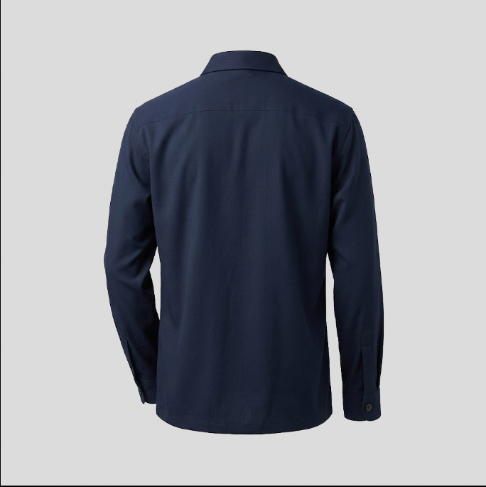 TECHNO SPORT STRETCH BUTTON DOWN SHIRT - BLUE NAVY