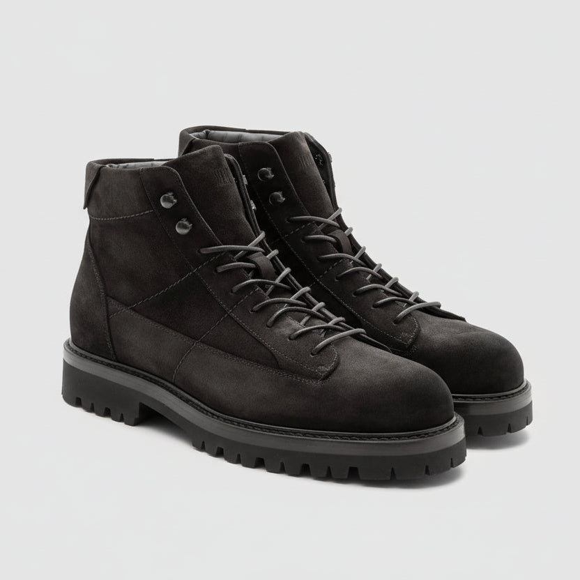 SUEDE STITCH  BOOT - CHARCOAL