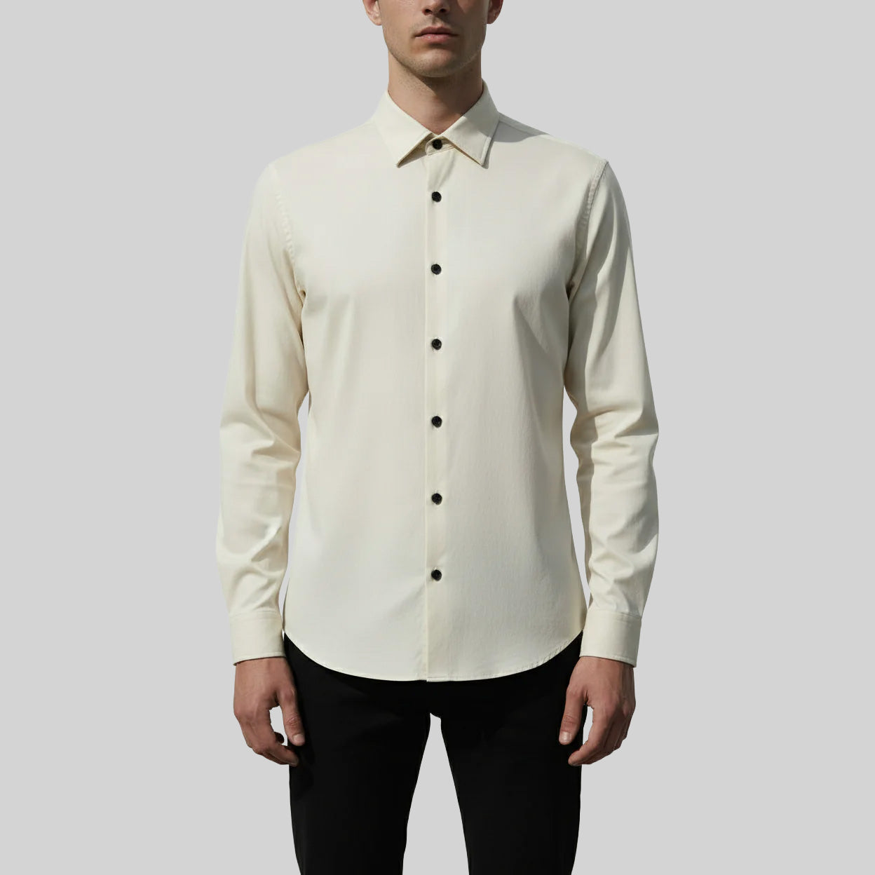 HANNES ROETHER COTTON SHIRT - MILK