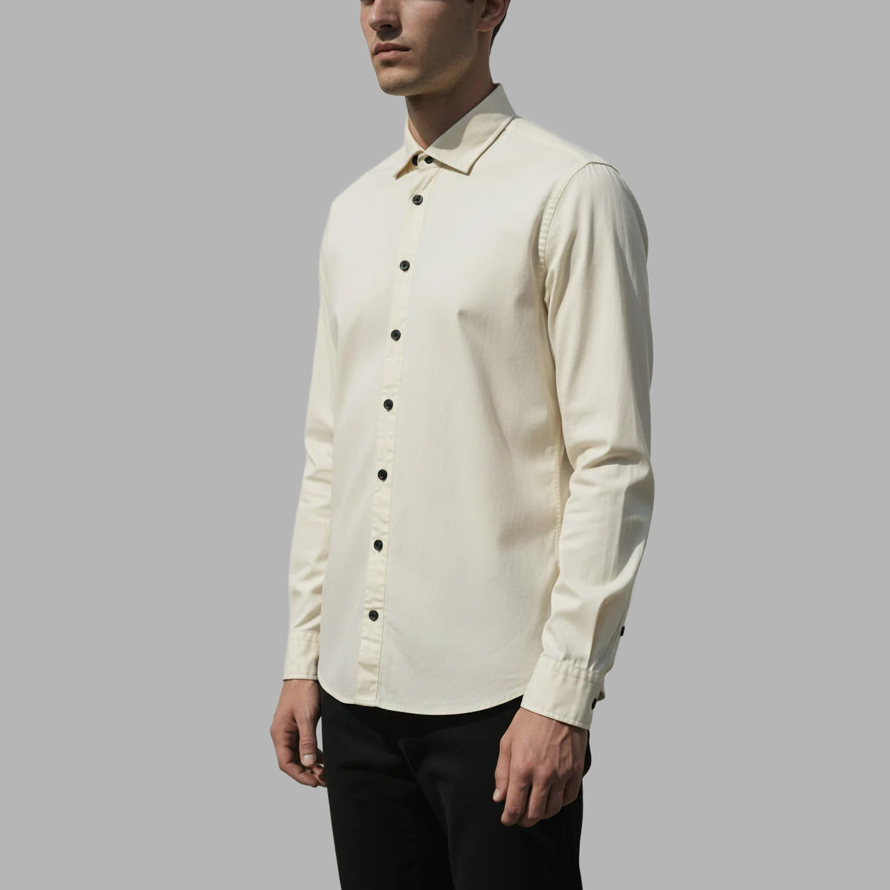HANNES ROETHER COTTON SHIRT - MILK
