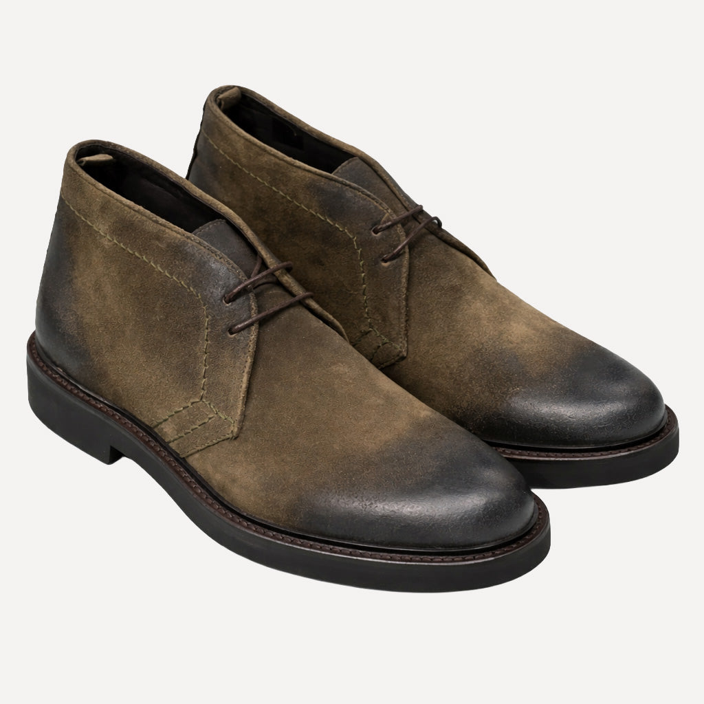 SUEDE LACE UP BOOT - GREEN