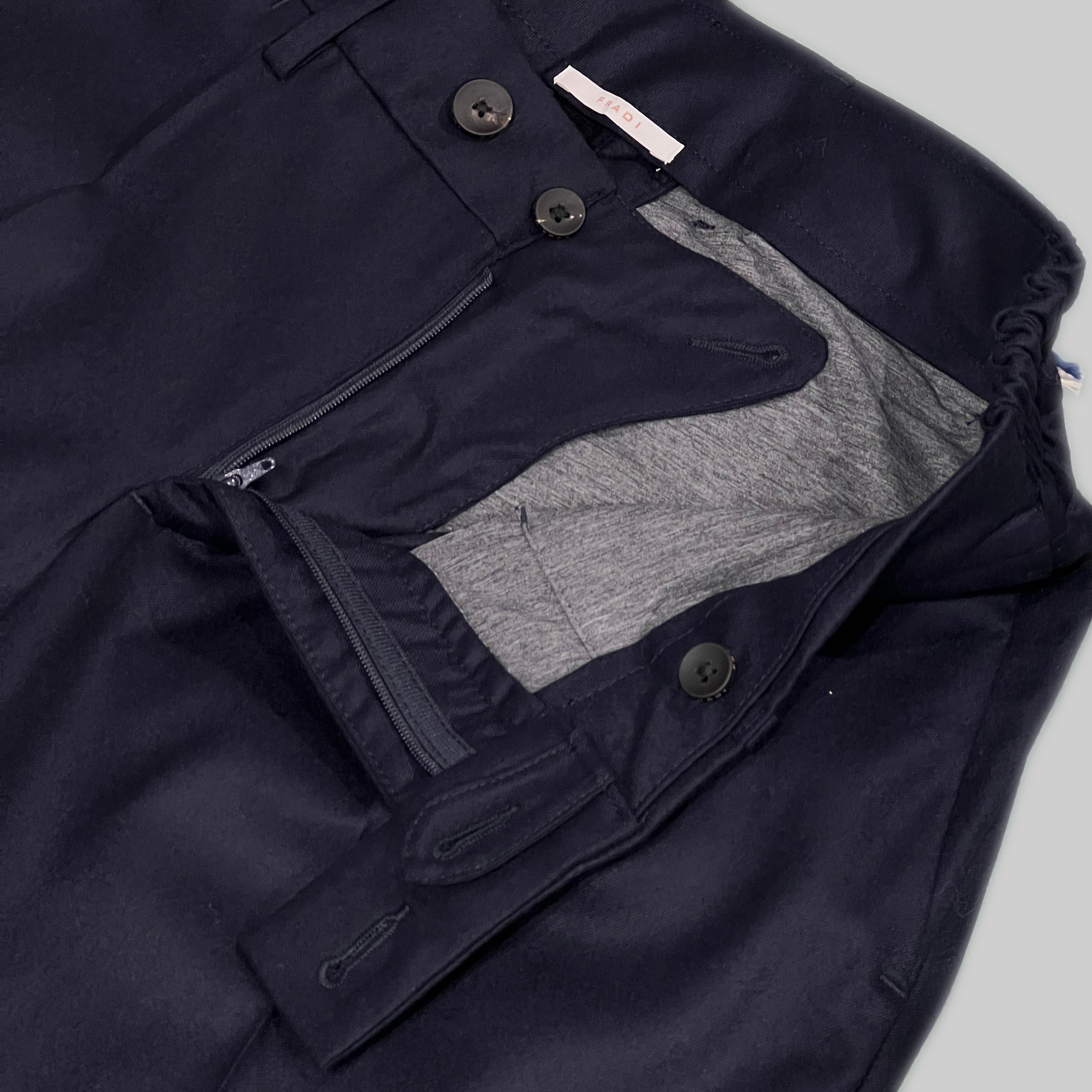 VITALE BARBERIS CANONICO WOOL PANTS - NAVY BLUE