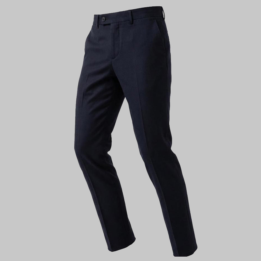 VITALE BARBERIS CANONICO WOOL PANTS - NAVY BLUE